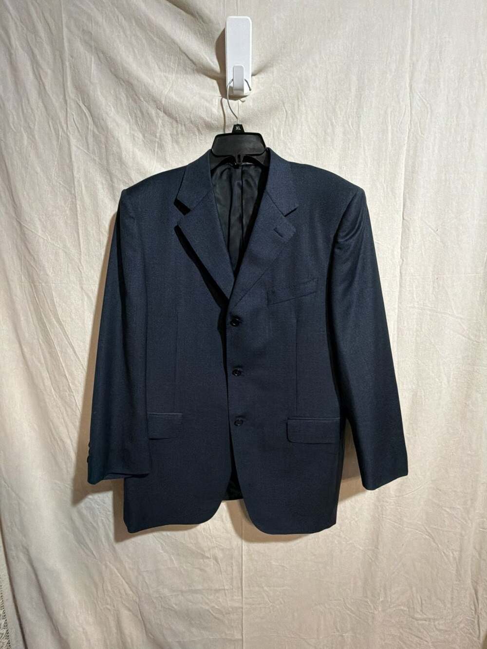 Canali Men's Navy Blue Virgin Wool 3-Button Blazer Jacket Made in Italy Size 52
